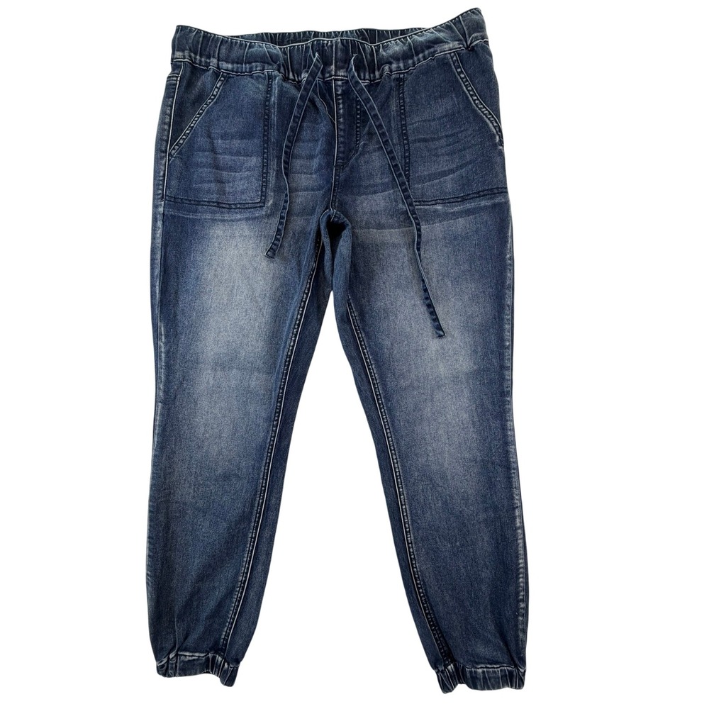 Hydraulic Jeans Women's 10 Nolita Jogger Mid Rise Denim Dark Wash Blue